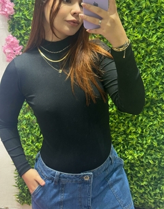 BLUSA MANGA COMPRIDA EM MALHA CANELADA - loja online