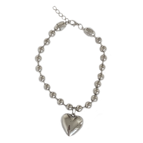 Colar coeur prata