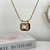 Cadena dije cuadrado con zirconia