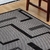 Tapete Sala Sislle 200x300 Tipo Sisal Antiderrapante s586 preto e cinza - Harmoni Decorações