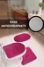 Tapete Banheiro kit com 3 pçs pink