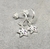 Aros media argolla con estrellas con cubic Plata 925