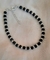 Pulsera cristales negro con bolitas en plata 925