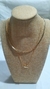 Conjunto doble cadena, plana y mini rolo con corazón en AD