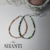 Pulsera cristales tonos verdes y tonos naranja, cierre plata 925