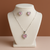 Conjunto Coração Rosa banhada a prata 925 - comprar online