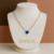 Colar banhado a prata 925 - Coração lapidado Azul Royal - comprar online