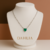 Colar banhado a prata 925 - Coração lapidado Verde Esmeralda - comprar online