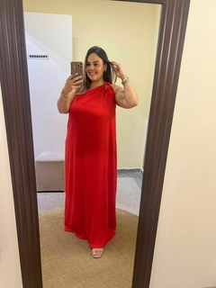 Vestido manga nula longo