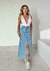 Saia mind jeans com fenda frontal