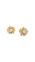 Brinco Flor Cravejada Colorida Dourado