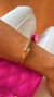 Bracelete Liso Parte Cravejado com Ródio Dourado - comprar online