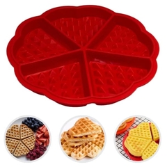 Forma de Silicone Antiaderente Redonda de Coração para Waffle Panqueca Omelete Forno e Fogão na internet