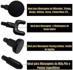 Massageador Elétrico Profissional Muscular Pistola Massagem - Recarregável - Super Relaxante - MioFascial Atleta Esportes 4 Ponteiras e Variação de Ve na internet