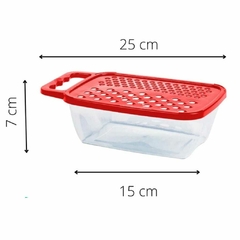 Ralador Plástico Multiuso com Dispenser Vermelho E Preto Legumes e Frutas na internet