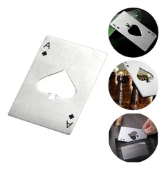 Abridor De Garrafa Cerveja Carta Baralho As Espadas Aco Inox - comprar online