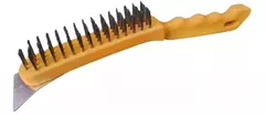 Escova De Aço 4 Fileiras Com Espátula Para Limpar Grelha na internet