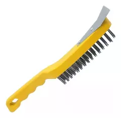 Escova De Aço 4 Fileiras Com Espátula Para Limpar Grelha - comprar online