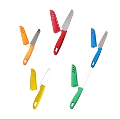 Faca Aço Inox Afiada com Bainha Capa Protetora Cozinha Pesca Camping Faquinha Colorida - Rubino Atacadista 