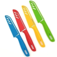 Faca Aço Inox Afiada com Bainha Capa Protetora Cozinha Pesca Camping Faquinha Colorida - comprar online