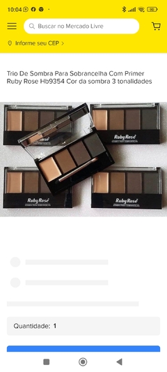 Paleta de Sobrancelha RubyRose - comprar online
