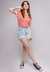 camiseta feminina ringer listrada vermelho e branco