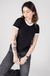 camiseta feminina ringer preto e branco