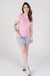 Camiseta Feminina Ringer Rosa / Branco - comprar online