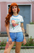 camiseta feminina ringer peaches pessegos