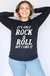 blusão raglan feminino only rock rolling stones