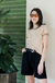 camiseta feminina ringer tee nude vintage