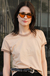 camiseta feminina ringer tee nude vintage