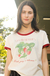 Camiseta Feminina Ringer Morangos