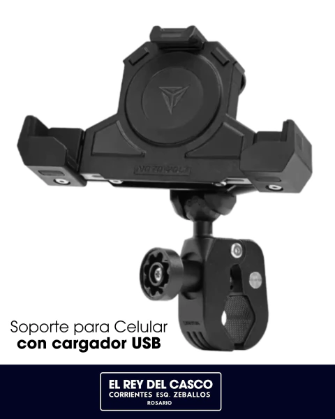 Soporte para Celular con cargador USB Motowolf 2828B (portacelular)
