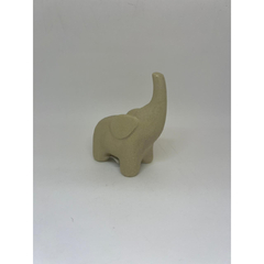 ESCULTURA ELEFANTES BEGE P EM CERAMICA