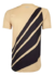 Camisa dourada do Athletico Paranaense com detalhes em preto, vista traseira.