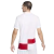 Camisa branca com detalhes vermelhos da Seleção da Croácia, vista de costas, modelo masculino da Nike.