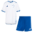 Kit Infantil Cruzeiro II 24/25 da Adidas, composto por camiseta branca e shorts azuis.