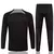 Conjunto de treino preto para inverno, composto por camisa de manga longa e calças, ideal para jogadores do Corinthians.