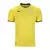 Camisa amarela da Lazio com detalhes em preto e logo da equipe.