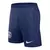 Shorts masculinos azul do Paris Saint-Germain, modelo 24/25, da Nike, com logo da equipe e detalhes em relevo.
