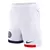Shorts brancos do Paris Saint-Germain II 24/25 para masculino, com logotipo e detalhes em azul e vermelho.