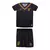 Kit infantil do Athletico Paranaense, composto por camisa preta com detalhes em dourado e short preto, fabricado pela Umbro.