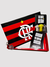 Caixa personalizada do time do Flamengo com chaveiro exclusivo e cartões de agradecimento.