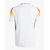 Camisa branca da Seleção da Alemanha com detalhes em vermelho e amarelo nas mangas, modelo masculino da Adidas.