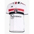 Camisa branca do São Paulo FC com detalhes em vermelho e preto, patrocinada pela Sportsbet.io.