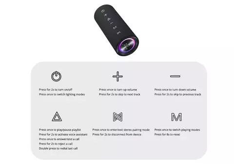 Tronsmart Mirtune C2 caixa de som bluetooth portátil com som surround 360°