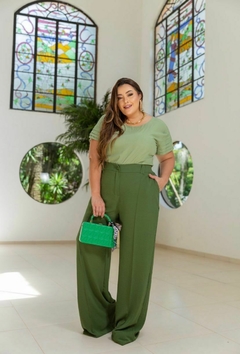 Calça Pantalona verde - comprar online