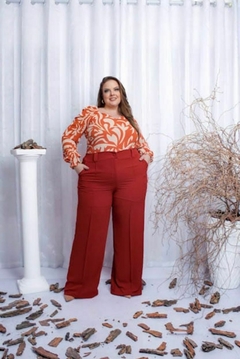 Calça Pantalona Terracota - Tamanho 52