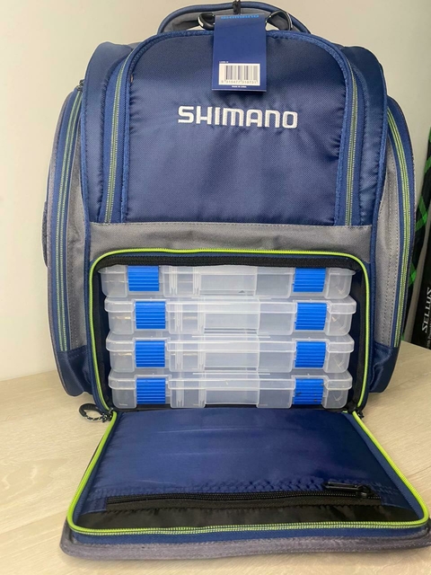 Mochila Shimano Back Pack Lugb-15 Com 4 Estojos